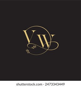 circle and organic style VW wedding monogram design letter luxury concept