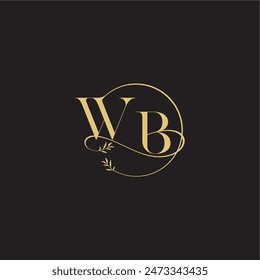 circle and organic style WB wedding monogram design letter luxury concept