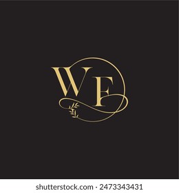 circle and organic style WF wedding monogram design letter luxury concept