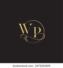 circle and organic style WP wedding monogram design letter luxury concept