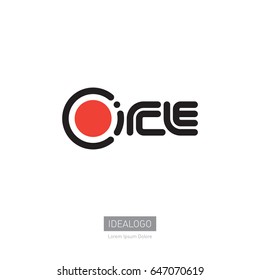 Circle - original lettering. Logo design template. Vector label or dynamic emblem.