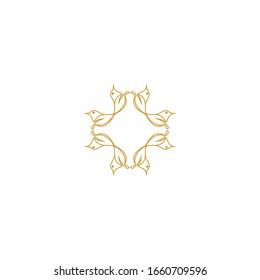 Circle ornamen decorations Golden Ornamen For Logo Place - Vector