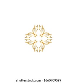 Circle ornamen decorations Golden Ornamen For Logo Place - Vector