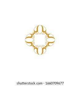 Circle ornamen decorations Golden Ornamen For Logo Place - Vector