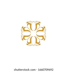 Circle ornamen decorations Golden Ornamen For Logo Place - Vector