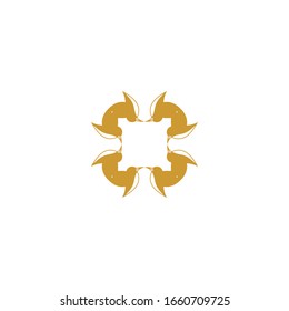 Circle Ornamen Decorations Golden Ornamen Logo Stock Vector (Royalty ...