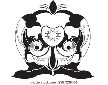 circle ornamen vector with white background,tattoo