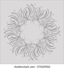 circle ornament, abstract jellyfish, mandala