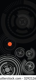 circle ornament with black background