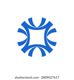 Circle Ornament Blue Flower Logo