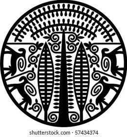 circle ornament, clip art optimized for  cutting on plotter. Stencil for decor.