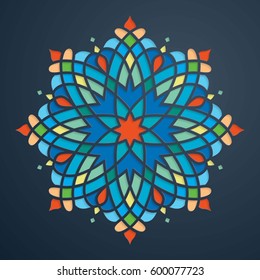 Circle ornament colorful arabic pattern