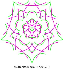 Circle ornament design element, vector graphics.