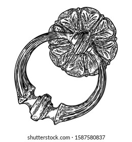 Circle ornament design for pattern, carved isolated on white background. Traditional style decorative marble stone. Vintage Baroque Victorian floral ornament retro decorative element. Vector. 