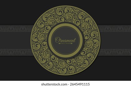 Circle Ornament Detailed Backdrop with Curled Design Illustration