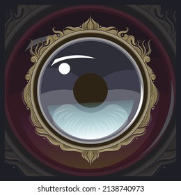 Ornamento circular con ojos en el medio
