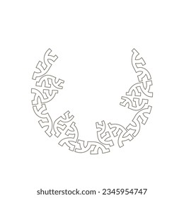 Circle ornament frame geometric vector art.