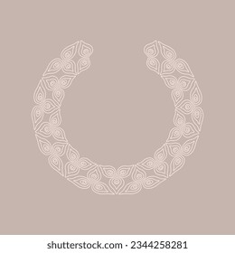 Circle ornament frame vector art.