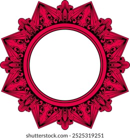 Kreisschmuckrahmen für Hochzeit. Vektorgrafik