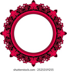 Circle ornament frame for wedding. Vector illustration