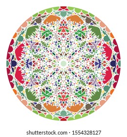 Circle ornament. Native american (indian) round pattern, vector.