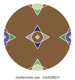 Circle ornament. Native american (indian) round pattern, vector.