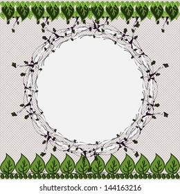Circle ornament with oak branches