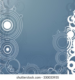 Circle ornament on blue 2