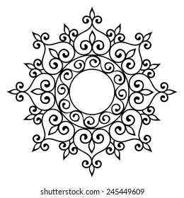 Circle ornament on white background. Abstract pattern.  Mandala. 