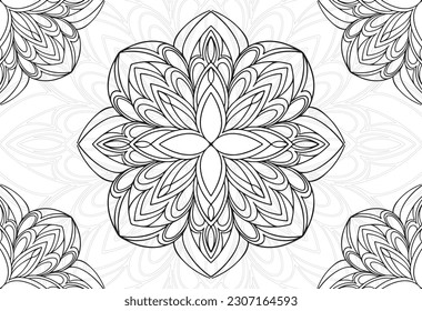 ornamento de círculo elementos ornamentales decoración abstracción patrón de fondo composición de manala floral