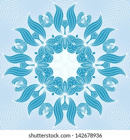 Circle ornament. Ornamental round geometric lace pattern in vintage style