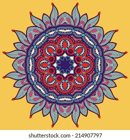Circle ornament, ornamental round lace, vector illustration