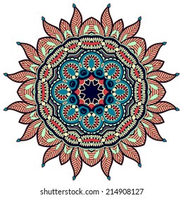 Circle ornament, ornamental round lace, vector illustration