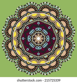 Circle ornament, ornamental round lace, vector illustration