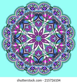 Circle ornament, ornamental round lace, vector illustration