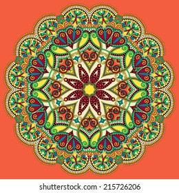 Circle ornament, ornamental round lace, vector illustration