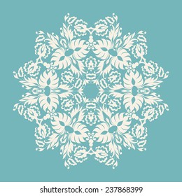 Circle ornament, ornamental round lace. Vector illustration.