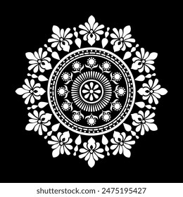 Circle ornament pattern ,floral design