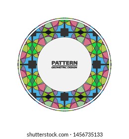 Circle ornament. Round frame, rosette. Native american (indian) round pattern, vector.