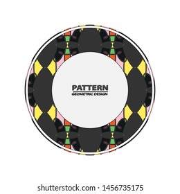 Circle ornament. Round frame, rosette. Native american (indian) round pattern, vector.