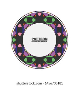 Circle ornament. Round frame, rosette. Native american (indian) round pattern, vector.