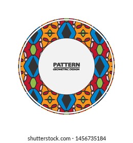 Circle ornament. Round frame, rosette. Native american (indian) round pattern, vector.