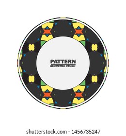Circle ornament. Round frame, rosette. Native american (indian) round pattern, vector.