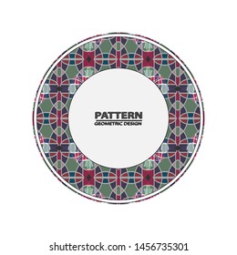 Circle ornament. Round frame, rosette. Native american (indian) round pattern, vector.