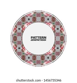 Circle ornament. Round frame, rosette. Native american (indian) round pattern, vector.