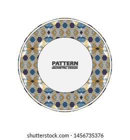 Circle ornament. Round frame, rosette. Native american (indian) round pattern, vector.