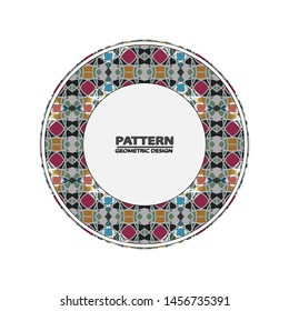 Circle ornament. Round frame, rosette. Native american (indian) round pattern, vector.