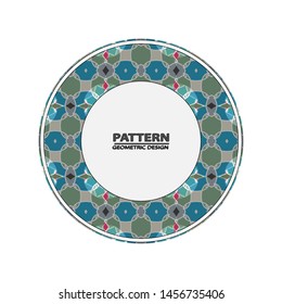 Circle ornament. Round frame, rosette. Native american (indian) round pattern, vector.