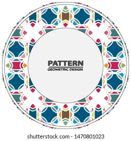 Circle ornament. Round frame, rosette. Round pattern, vector.