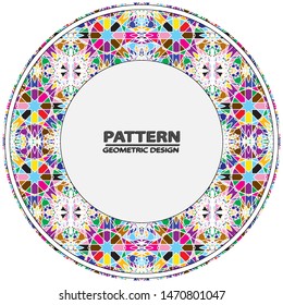 Circle ornament. Round frame, rosette. Round pattern, vector.